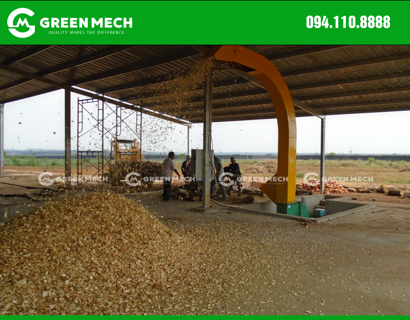 Model of 15 Ton wood chipper machine for industrial boiler burning in Cambodia