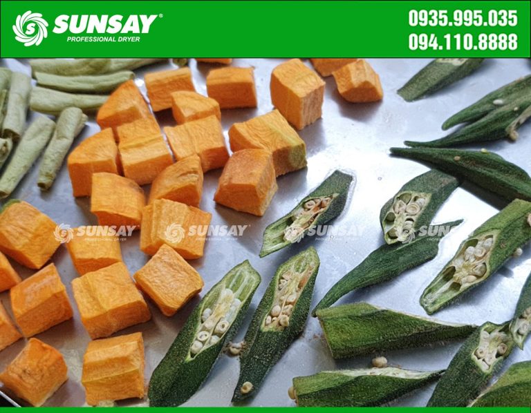 Drying vegetables by sublimation drying method