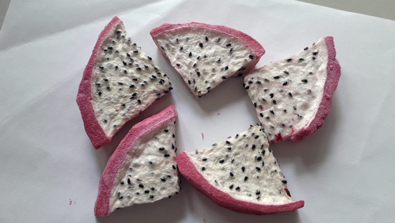 Drying dragon fruit with a sublimation dryer