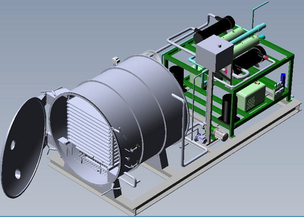 The 4 basic parts of a sublimation dryer are required: Vacuum Pump, cooling system, Condenser (cold trap), sublimation drying chamber