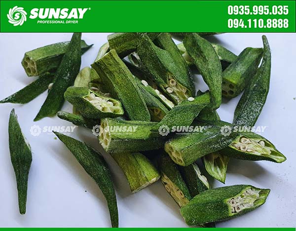 Okra after drying with SUNSAY freeze dryer