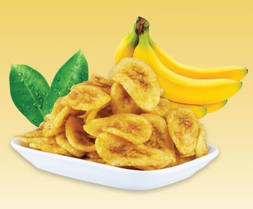 Bananas fried in a vacuum fryer