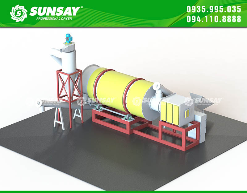 SUNSAY 500kg rotary drum dryer