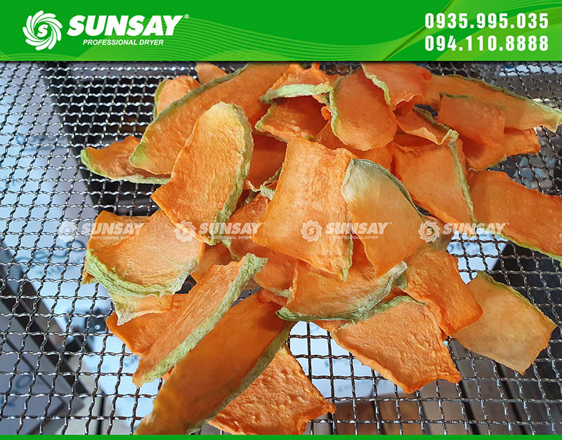 Dried melon with SUNSAY freeze dryer for beautiful color