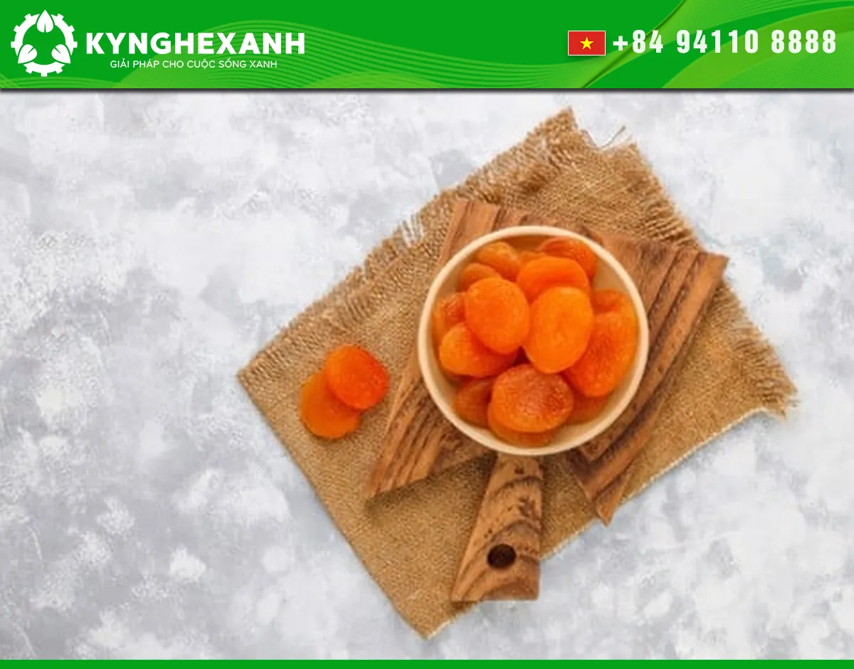 Finished dried apricots after moisture removal